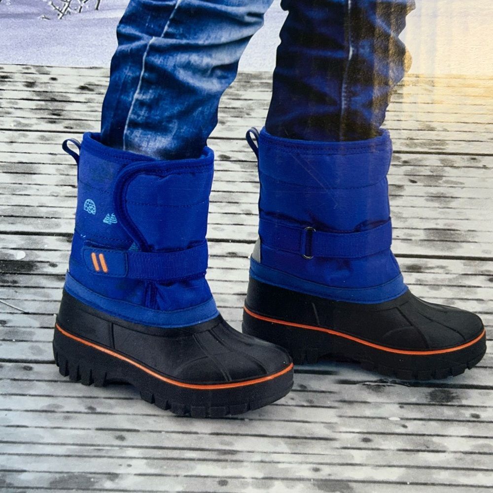 Lily & Dan Children's Blue and Black Snow Boots